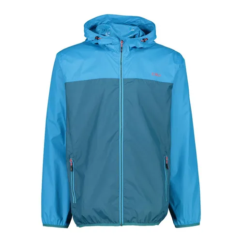CMP MAN Jacket Rain FIX Hood deep lake (M916) 58 - Funktionsjacke für Herren, leicht und wasserabweisend mit fester Kapuze, ideal für Outdoor-Aktivitäten bei jedem Wetter.