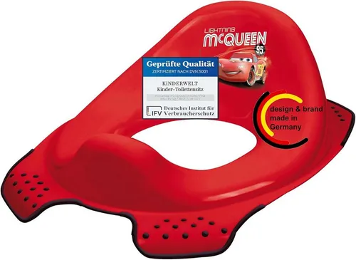 KiNDERWELT Töpfchen Premium Kinder-Toilettensitz Disney Cars rot für Kinder stabiler WC, Anti-Rutsch-Funktion