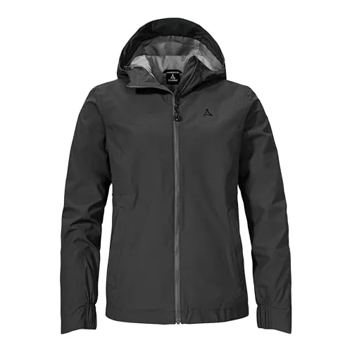 Schöffel Damen Jacket Style Bohorok WMS, elegante wasserdichte Outdoor Jacke - Funktionsjacke mit 10.000 mm Wassersäule für besten Wetterschutz und hoher Atmungsaktivität. Nachhaltig aus recyceltem Material, ideal für aktive Frauen.