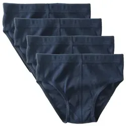 HERMKO Slip 2850 (Pack, 4er) 100 % Bio Baumwolle Sportslip Basic Denhbund hergestellt in EU blau 140