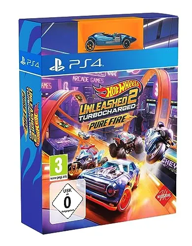 Hot Wheels Unleashed 2 Turbocharged Pure Fire Edition für PlayStation 4 - Rennspiel mit über 130 Fahrzeugen, inkl. Hot Wheels Originals und Monster Trucks. Erlebe strategisches Fahren mit einzigartigen Rennstilen und einem neuen Talentbaum!