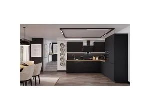 Winkelküche Siena 280x270 cm - Einbauküche in Schwarz matt - Küchenzeilen mit stilvollem Design, variabel stellbaren Schränken für mehr Stauraum und beliebig erweiterbar durch Ergänzungsschränke - der praktische Hingucker für Ihre Küche.