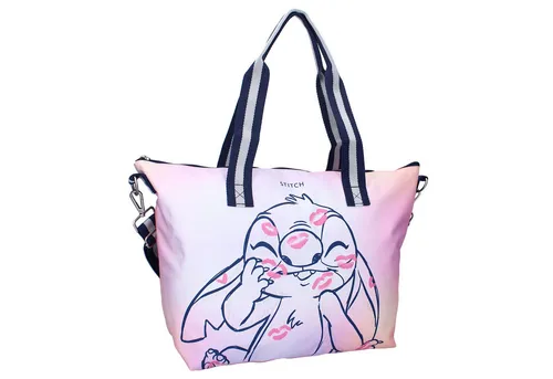 Lilo & Stitch Shopper - Praktische Tasche mit coolem Stitch-Design - Hundeboxen – Stylische und funktionale Tragetasche in rosa für den modischen Auftritt unterwegs.