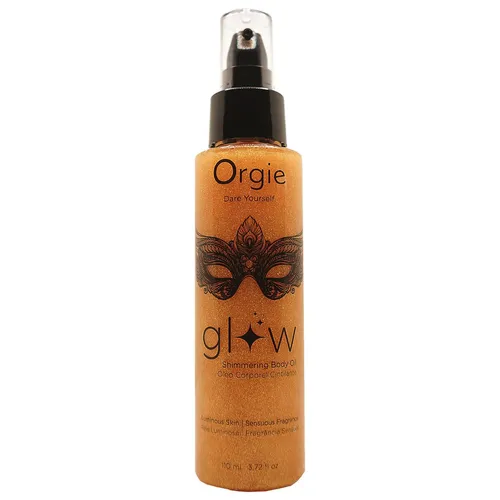 ORGIE Glow Shimmering Body Oil 110ml - Pflanzliche Heilmittel, luxuriöses Körperöl mit schimmerndem Effekt für strahlende Haut und intensive Feuchtigkeit.