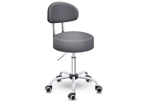TRESKO Drehhocker Rollhocker mit Lehne - Bürostuhl mit höhenverstellbarem Komfort, 360° drehbar und ergonomischer Rückenlehne für flexibles Arbeiten. Ideal für Kosmetikstudios und Büros. Belastbar bis 150 kg.