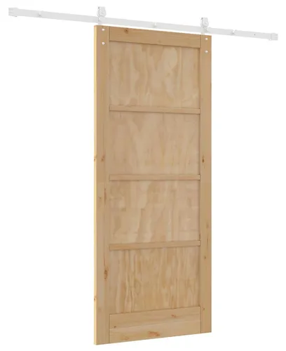 vidaXL Schiebetür ORKDAL 86 x 198,5 cm – Modern in Natürlich und Weiß - Verleihe deinem Zuhause mit der eleganten Schiebetür ORKDAL einen frischen Look. Ihr platzsparendes Design und der hochwertige Kiefernholzrahmen sorgen für eine stilvolle Raumtrennung und optimale Raumnutzung.