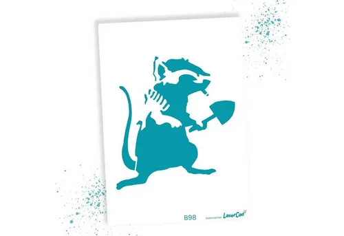 LaserCad Motivschablone BANKSY Streetart für Graffiti, Airbrush, Deko