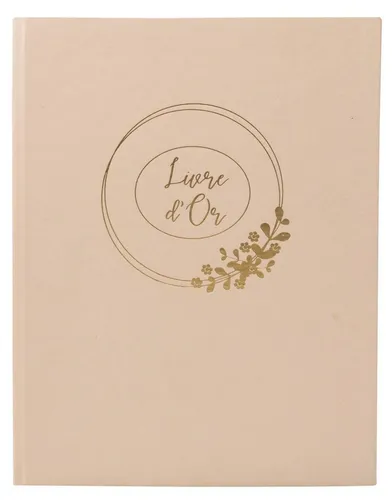 Exacompta 47633E Gästebuch - Ringflower in Latte - Belletristik, elegantes Gästebuch mit 100 Seiten und Goldschnitt, ideal für Hochzeiten, um besondere Erinnerungen stilvoll festzuhalten.