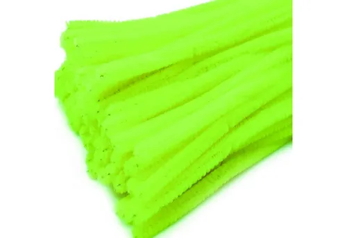 maDDma Basteldraht 20 Draht Pfeifenreiniger 6 mm Länge 30cm CHENILLE Farbe wählbar, neongrün