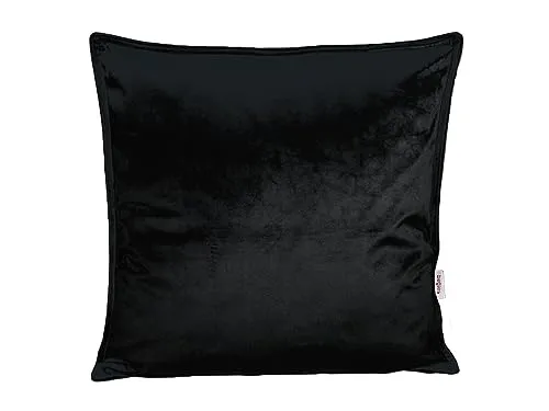 beties - Samt&Sonders-Serie - Kissenhülle ca. 40x40 cm; in schwarz mit dekorativer Jeansnaht aus deutschem Unternehmen in hochwertiger Qualität