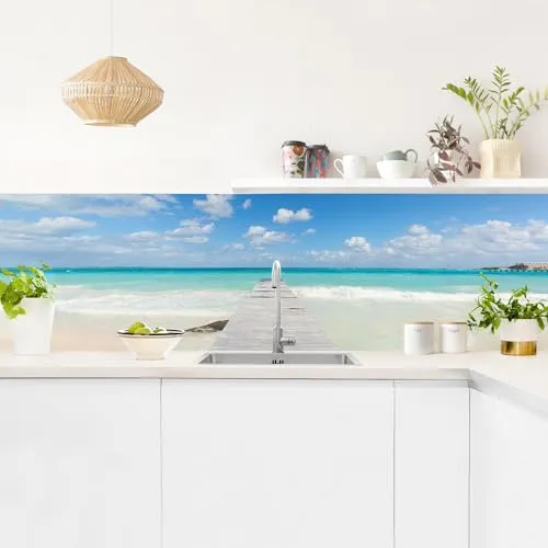 micasia Küchenrückwand selbstklebend Matteo Colombo Strand in blau von micasia
