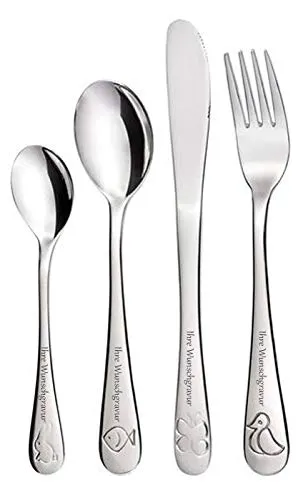 TR GRÄWE Kinderbesteck 4-TLG. Tiere, mit Namensgravur