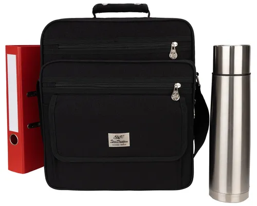 EAAKIE XXL Umhängetasche für Arbeit und Freizeit - Vielseitige Umhängetasche in elegantem Schwarz, ideal für Schule, Büro und Reisen. Mit gepolstertem Innenraum und verstellbaren Trägern für maximalen Komfort.