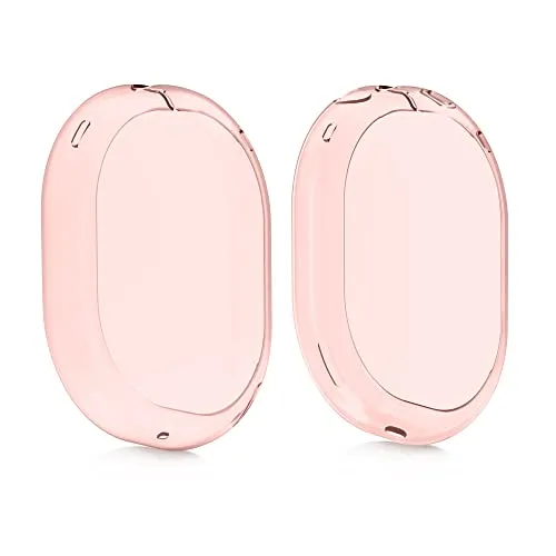 kwmobile 2X TPU Silikon Hülle für Apple AirPods Max Case - Kopfhörer Cover aus Silikon - Pink Transparent