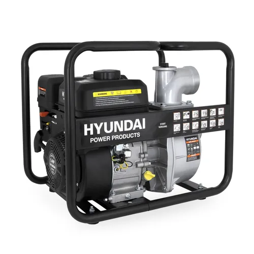 HYUNDAI Benzin-Wasserpumpe GWP57647 (Motorpumpe, Gartenpumpe, Pumpe, Teichpumpe)