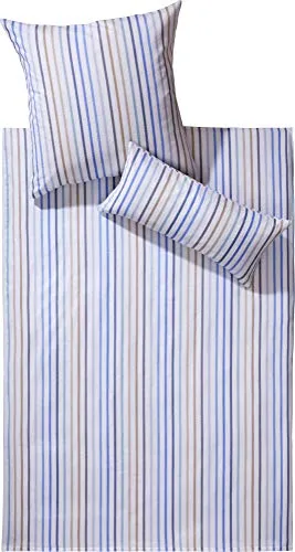Dyckhoff Weichfrottier Bettwäsche Stefanie blau 1 Bettbezug 155 x 220 cm + 1 Kissenbezug 80 x 80 cm