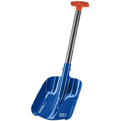 Ortovox Shovel Badger safety blue - Lawinennotfallausrüstung – Superleichte Aluminiumschaufel mit ergonomischem Hybrid-Griff für maximale Kraftübertragung und rutschfesten Trittrillen.