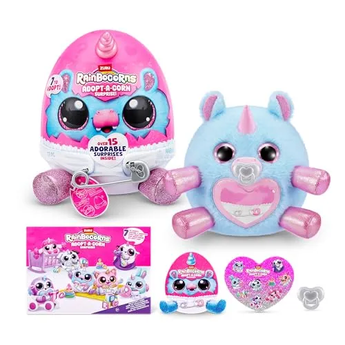 Rainbocorns, Adopt-A-Corn Surprise (Hippo) von ZURU Plüschtier, Sammlerplüsch, Baby, Überraschungseier für Mädchen & Kinder