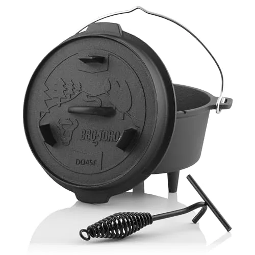 BBQ-Toro Dutch Oven Forest Serie 4,2L | bereits eingebrannt in schwarz von BBQ-Toro