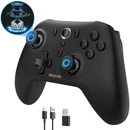 C6 Kabelloser PC-Controller, Bluetooth-Gamepad mit 1000 Hz Polling-Rate, Hall-Effekt-Joysticks, Vibrationsfunktion, Turbo-Modus, geeignet für PC, Switch 1/2, Steam Deck, Android, iOS, macOS, Tesla