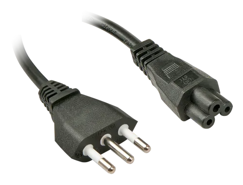 Lindy - Stromkabel - IEC 60320 C5 zu CEI 23-16/VII (M) - 2,0m - geformt - Italien (30408)