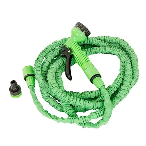 greemotion Gartenwasserschlauch, flexibel, inkl. Sprayaufsatz und Verbinder, ca. 15 m, grün