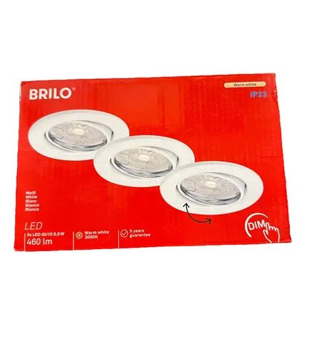 Briloner 3er Einbaustrahler Weiß GU10 LED 3x 5,5W 460lm 3000K Warm Dimmbar Ø86mm