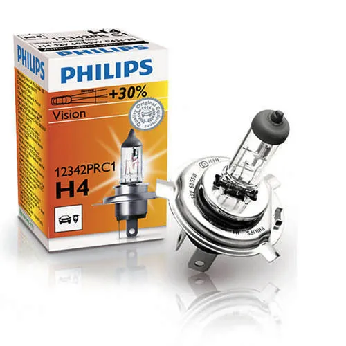 Philips Glühlampe Vision 12342PRC1 - Autobeleuchtungen mit hoher Lichtausbeute für optimale Sicht und Sicherheit beim Fahren.