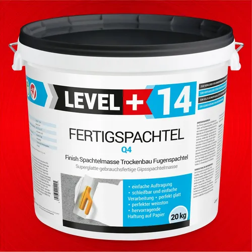 Fertigspachtel 20kg - Gebrauchsfertige Spachtelmasse für perfekte Wände - Mörtel, Putz, Zement & Gips - Gebrauchsfertig und schleifbar, ideal für glatte Oberflächen mit einer Reichweite von 13,4m².