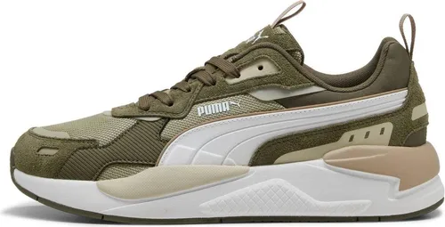 PUMA X-Ray 3 SD Sneakers für Erwachsene - Lux Army White Loden Green, Größe 41 - Herren-Sneaker mit Obermaterial aus Mesh, Wildleder und Synthetik für optimalen Tragekomfort und stylisches Design. Ideal für Freizeit und Sport.