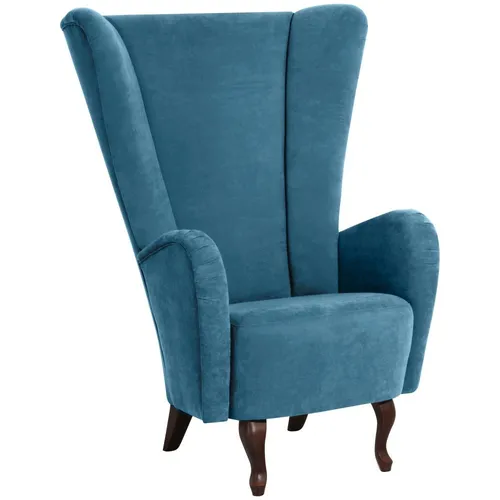 Max Winzer Aurora Hochlehnsessel – Petrol Velourstoff in petrol von Max Winzer