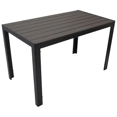 DEGAMO Gartentisch SORANO 125x70cm – Wetterfest und Stabil - Der DEGAMO Gartentisch SORANO 125 x 70 cm vereint modernes Design mit hoher Stabilität. Das anthrazitfarbene Aluminiumgestell und die pflegeleichte Tischplatte aus Kunstholz machen ihn ideal für Terrasse und Garten.