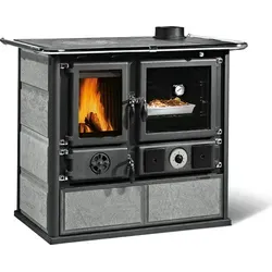 La Nordica TermoRosa D.S.A. Küchenofen | 15,5 kW - Holzherd & Kohleherd mit 41 Litern, ideal für effiziente Raumheizung bis 444 m³, inklusive Grillkit und emailliertem Backblech für vielseitiges Kochen.