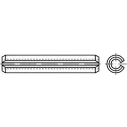 Spannstift, geschlitzt, schwere Ausführung ISO 8752 - Eisenwaren, robuster Federstahl Spannstift mit hoher Abscherkraft von 115,12 kN, ideal für langlebige Verbindungen und präzise Anwendungen.