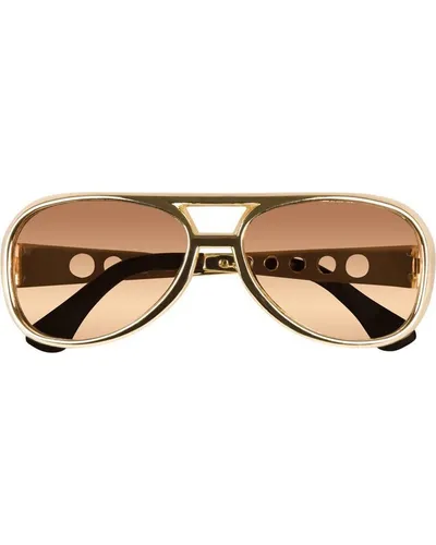 Boland 02522 - Partybrille Rock n Roll Star, goldene Spaßbrille für Faschingskostüme und Mottopartys, macht Sie zum Hingucker!