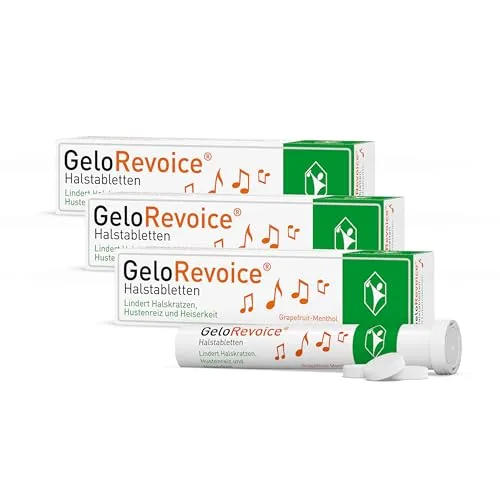 GeloRevoice Halstabletten Grapefruit-Menthol: Lindert Halskratzen, Hustenreiz und Heiserkeit, lang anhaltende Linderung auch bei Halsschmerzen, Schluckbeschwerden und Räusperzwang, 60 Stk