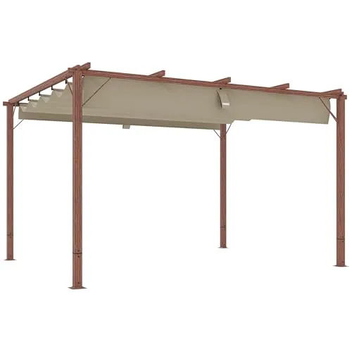 Outsunny Aluminium Pergola mit verstellbarem Dach