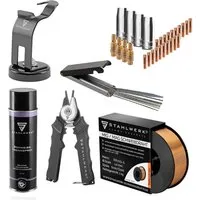 MIG MAG AK15 Starter Set - Komplettes Schweißzubehör - MIG-Schweißgeräte: 28-teiliges Set mit hochwertigem 1,0 mm Schweißdraht, ideal für beste Zündeigenschaften und vielseitige Anwendungen. 7 Jahre Garantie!
