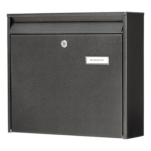 Burg-Wächter Briefkasten MAIL 5877 E - Wandbriefkasten aus verzinktem Stahl, hochwertig und langlebig. Ideal für sicheres Einwerfen von Post bis DIN C4, Made in Germany.