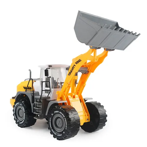 King - 9998-3A - Baufahrzeug / Bulldozer mit Reibungsmotor in gelb