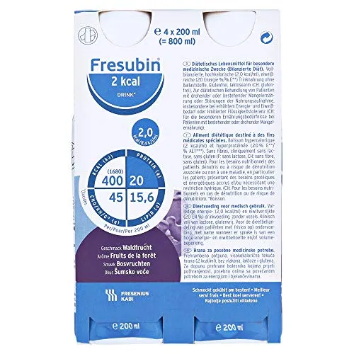 Fresubin 2 Kcal Drink Waldfrucht 4800 ML - Arzneimittel für spezielle medizinische Zwecke, ideal zur Unterstützung bei Mangelernährung. Hoher Energie- und Eiweißgehalt für optimale Ernährung.