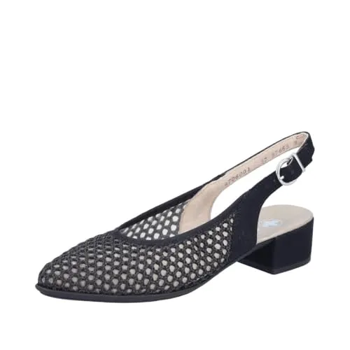 Rieker Slingsandale Schwarz 36 EU – Eleganter Sommerschuh mit Blockabsatz - Modische Slingsandale in Größe 36, ideal für festliche Anlässe. Der komfortable Blockabsatz und das schicke Riemchen-Design verleihen jedem Outfit einen eleganten Look.