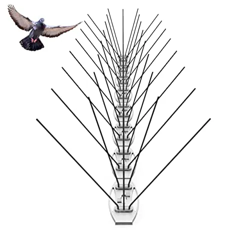 5-reihige effektive Taubenabwehr Spikes (6 Stück à 50 cm) – Vormontiert & Sofort einsatzbereit – Vogelschutz Edelstahl mit Kunststoffbasis, UV-beständig – für Balkon, Dach, Fensterbank