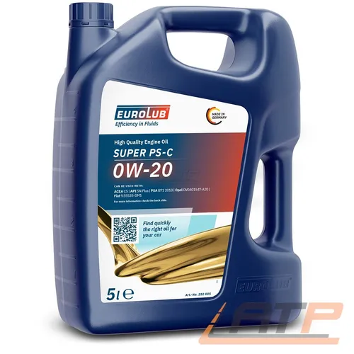 EUROLUB 5 L LITER SUPER PS-C 0W-20 MOTOR-ÖL MOTORENÖL