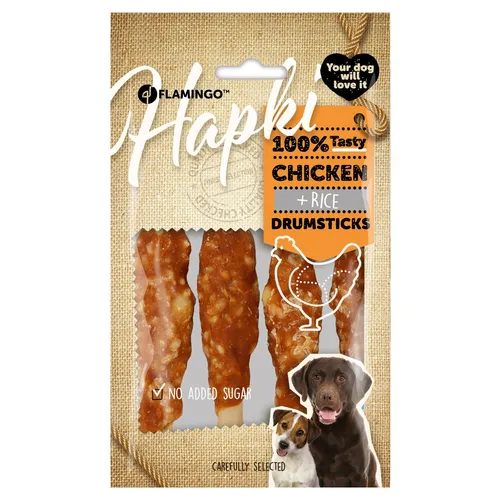 Flamingo Hundesnack Hapki Hühnerschenkel mit Huhn & Reis 85 g, NEU