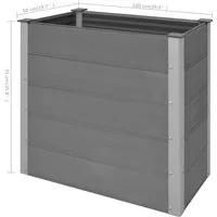 vidaXL Garten-Hochbeet WPC 100 x 50 x 91 cm Grau - Hochbeet aus langlebigem WPC, ideal für Blumen und Kräuter. Witterungsbeständig und elegant, perfekt für Ihren Garten!