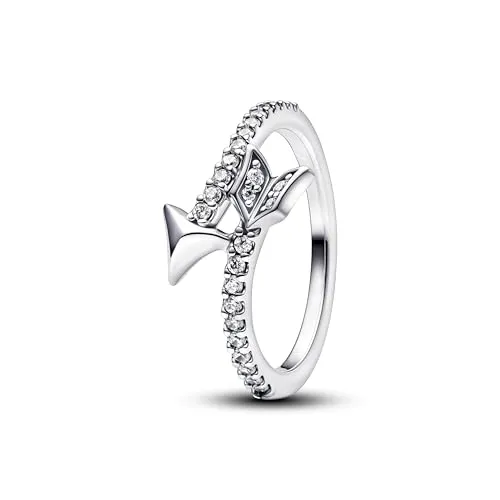 PANDORA Moments Funkelnder Pfeil Ring aus Sterling Silber - Ringe für Damen, stilvoller Pfeil-Ring aus Sterling Silber mit Zirkonia, ideal als romantisches Statement-Stück oder in Kombination mit anderen Ringen.