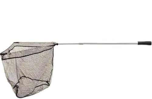 Kescher Alu 2,45m 2-TLG/Bügel 75x75cm Netz schwarz gummiert