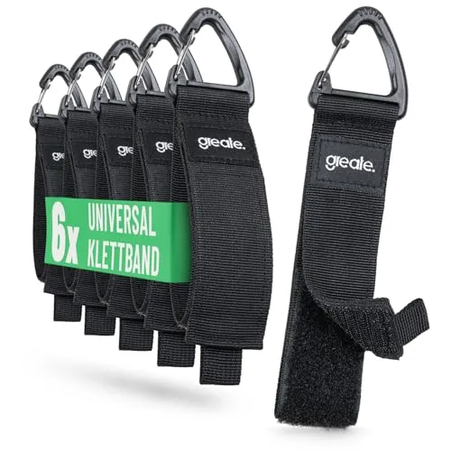 greate 6 x Verlängerungskabel Organizer & Aufhänger bis 22 kg - Klettband mit Haken für Kabel und Schläuche - ideales Werkstattzubehör