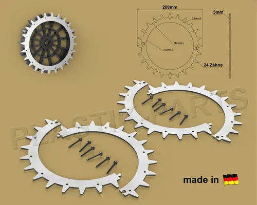Plastik Parts Mähroboter-Rad Spikes Offroad Profil für WORX Landroid S & M - Ersatzräder für WORX Landroid Mähroboter mit robustem Offroad-Profil, ideal für unwegsames Gelände - 4-teiliges Set mit Edelstahl-Schrauben zur einfachen Befestigung.